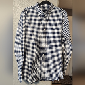 Charter Club‎ Men's Blue Plaid Button-Down Shirts, Size L